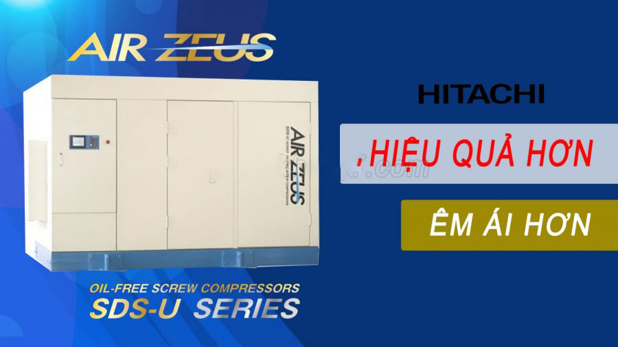 Máy nén khí trục vít Hitachi không dầu công suất lớn Air Zeus SDS-U Series