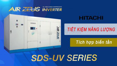 Máy nén khí trục vít Hitachi không dầu công suất lớn Air Zeus SDS-UV Series